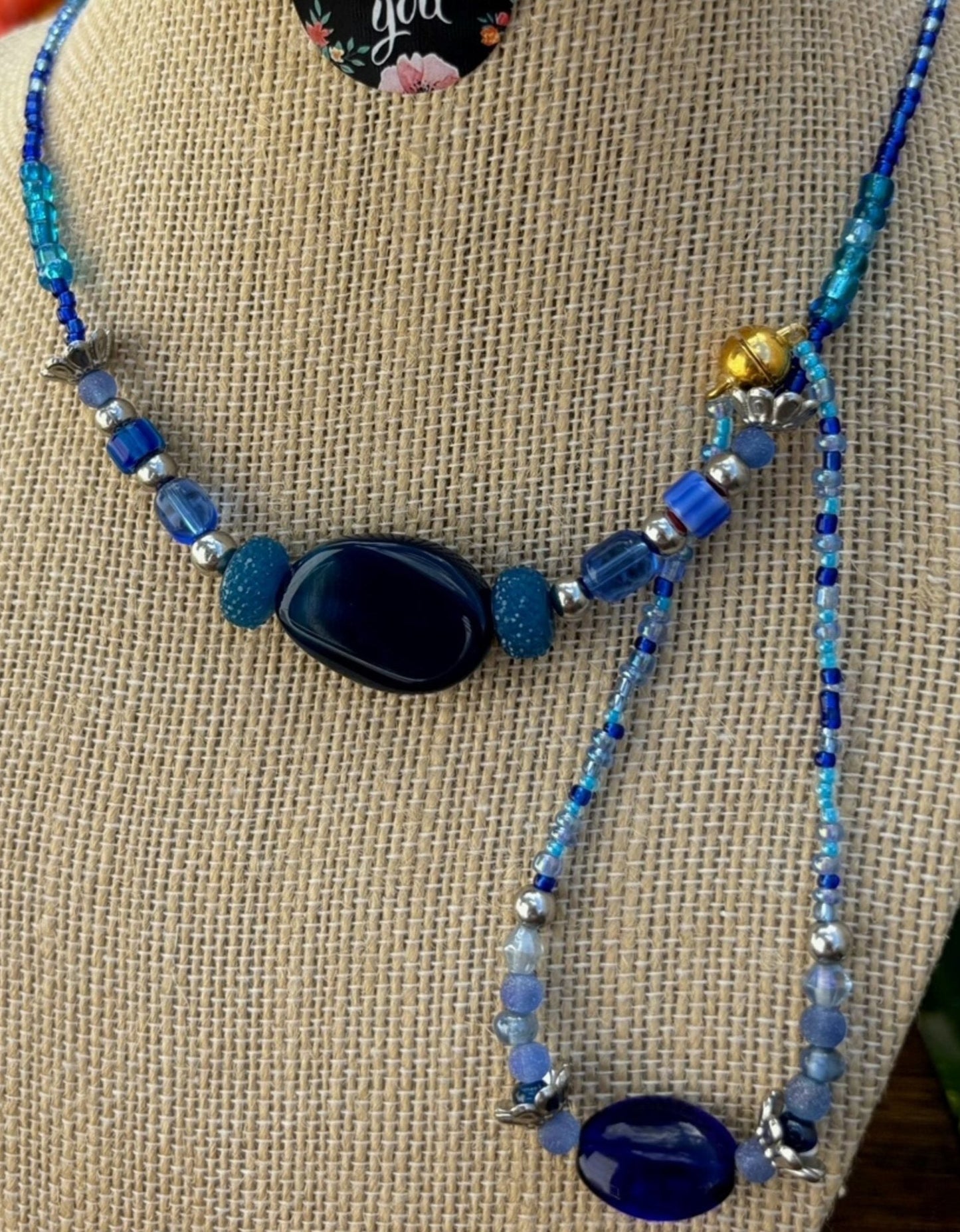 Addison - Ocean Dreams Exquisite Blue Beaded Necklace. Each necklace is individually crafted, ensuring a unique and special piece.