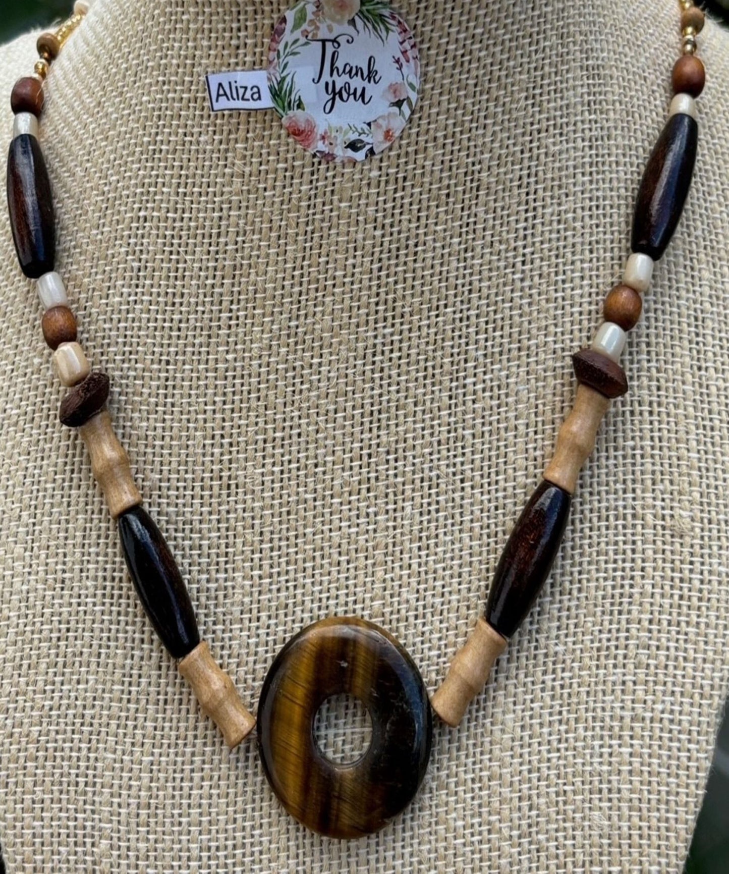 Aliza - Handcrafted Earthy Beaded Necklace and Bracelet with Magnetic Clasp