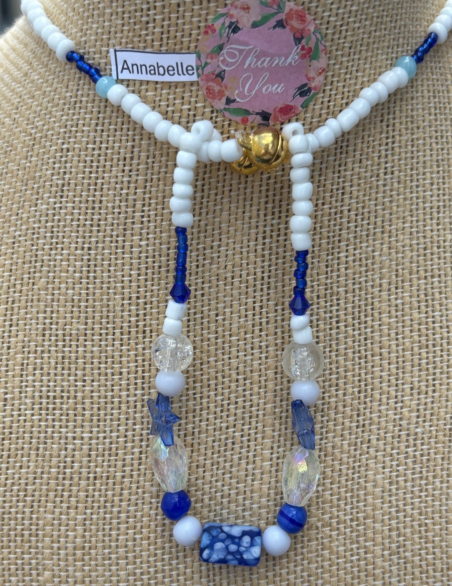AnnaBelle - Winter Wonderland Beaded Necklace Unique Handmade Jewelry Eclectic Beaded Necklace