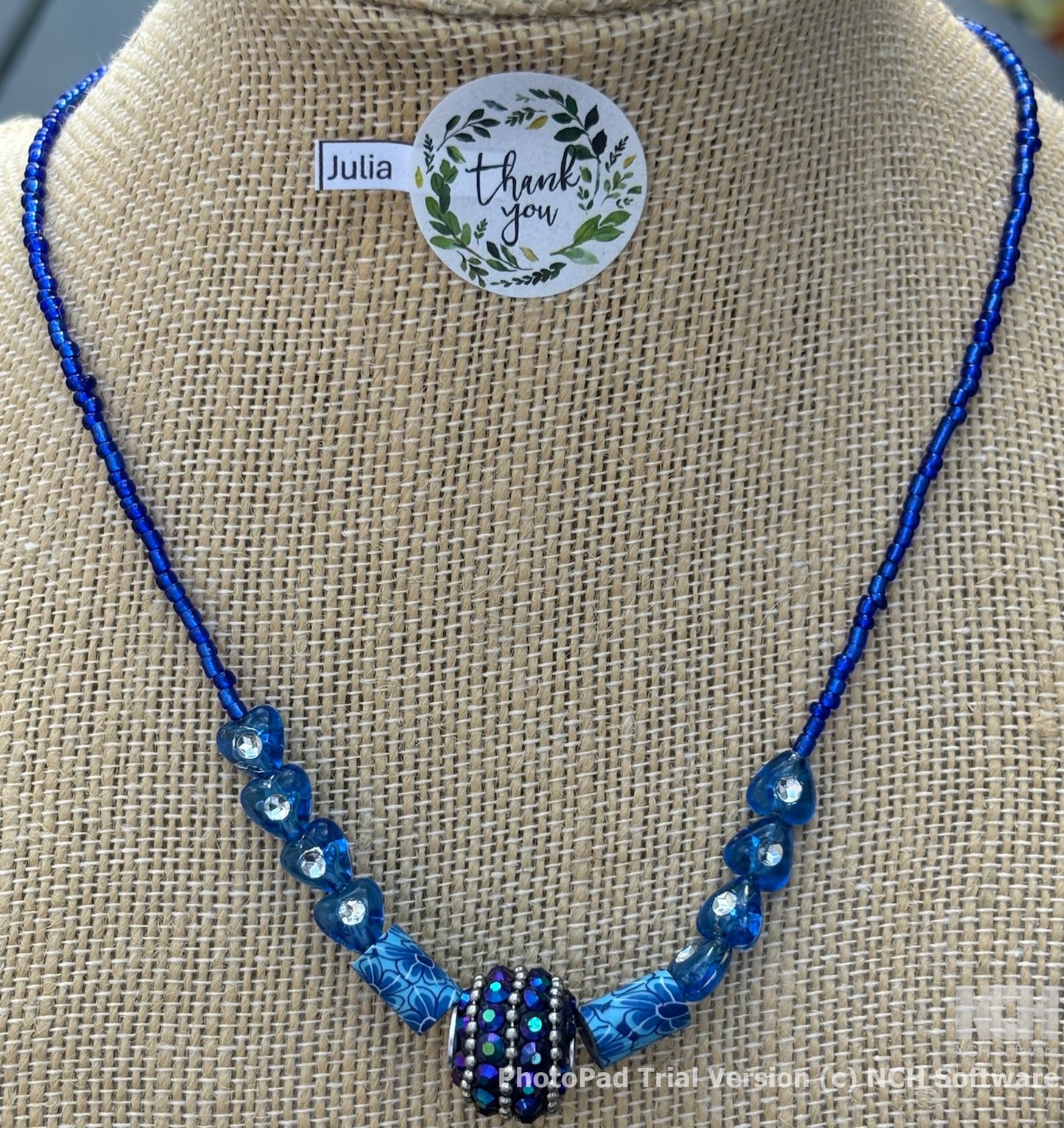 Julia - Sapphire Dreams Beaded the highlight of this necklace is the prominent pendant with intricate details exquisite craftsmanship.