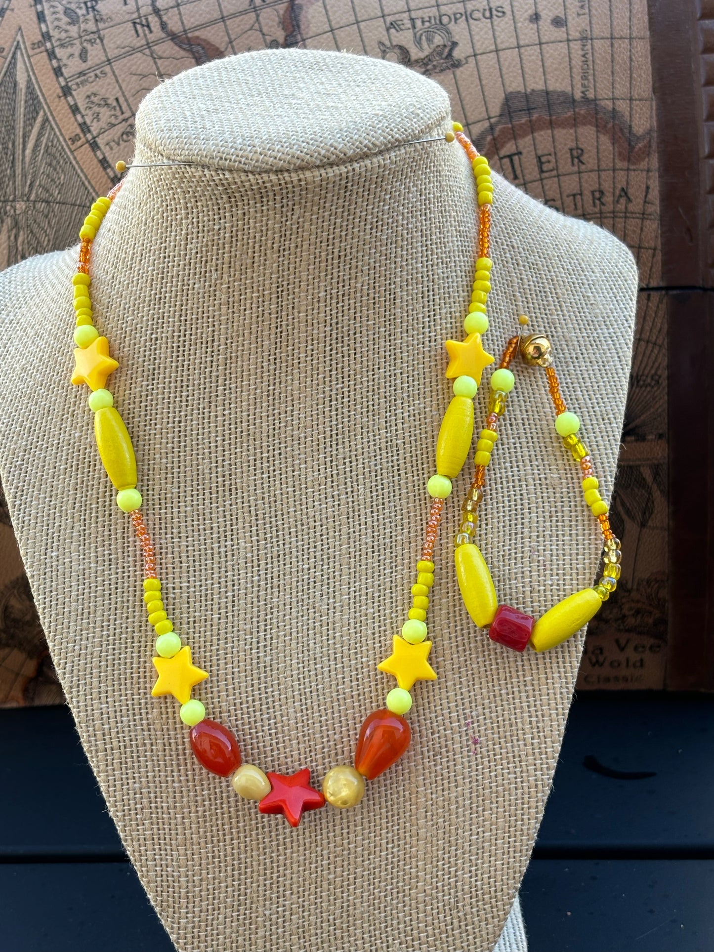 Maya - Sunny Days: Vibrant Yellow Beaded Necklace, a beautiful array of yellows, from bright sunshine