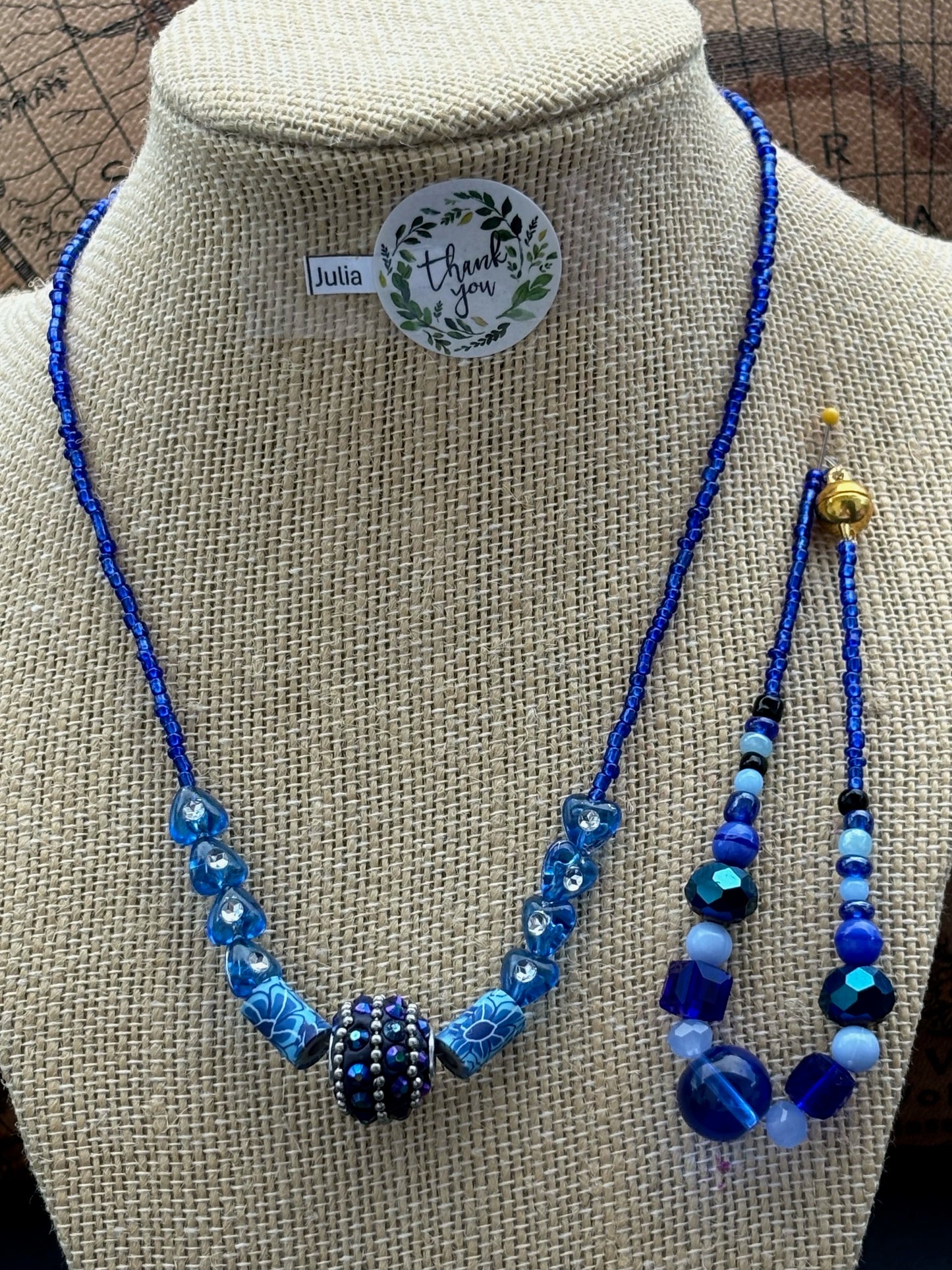 Julia - Sapphire Dreams Beaded the highlight of this necklace is the prominent pendant with intricate details exquisite craftsmanship.