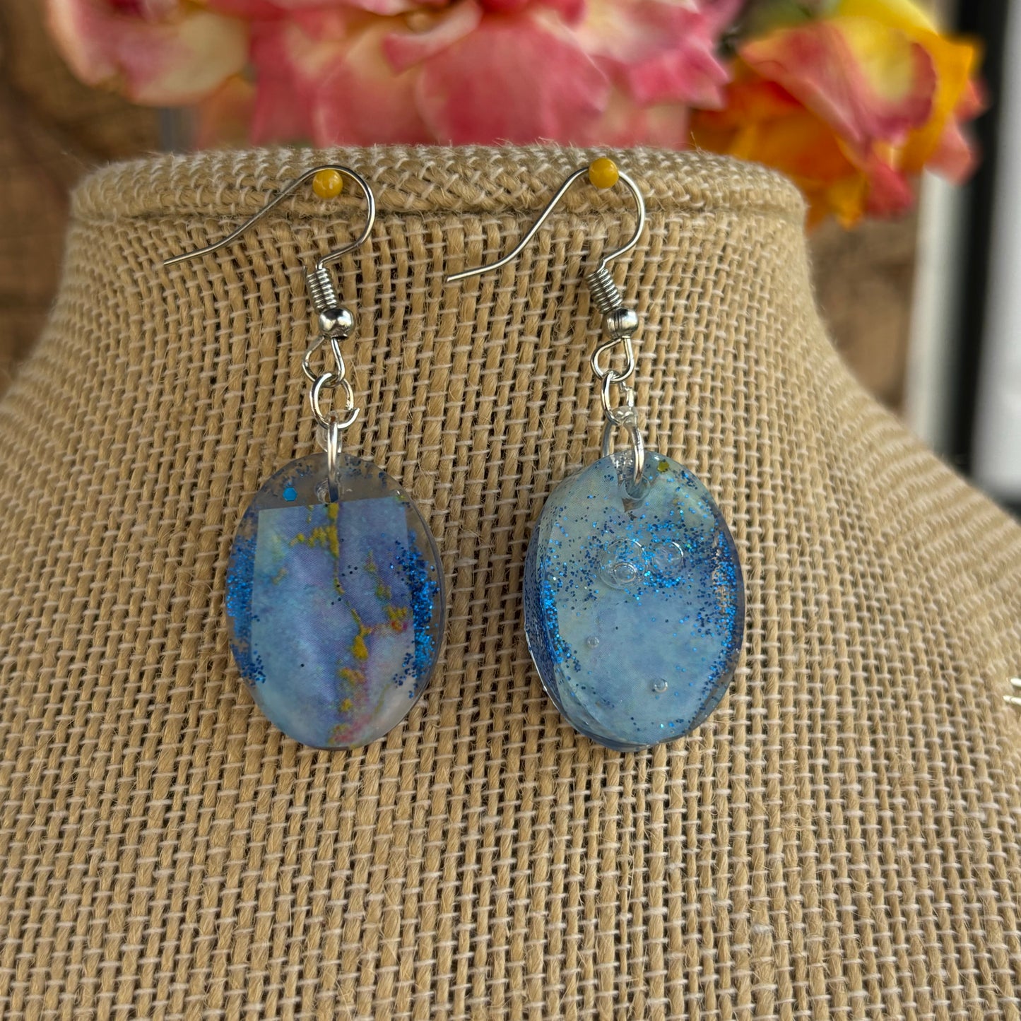 Abigail - Blue Beaded Necklace with Butterfly Charm and Fish