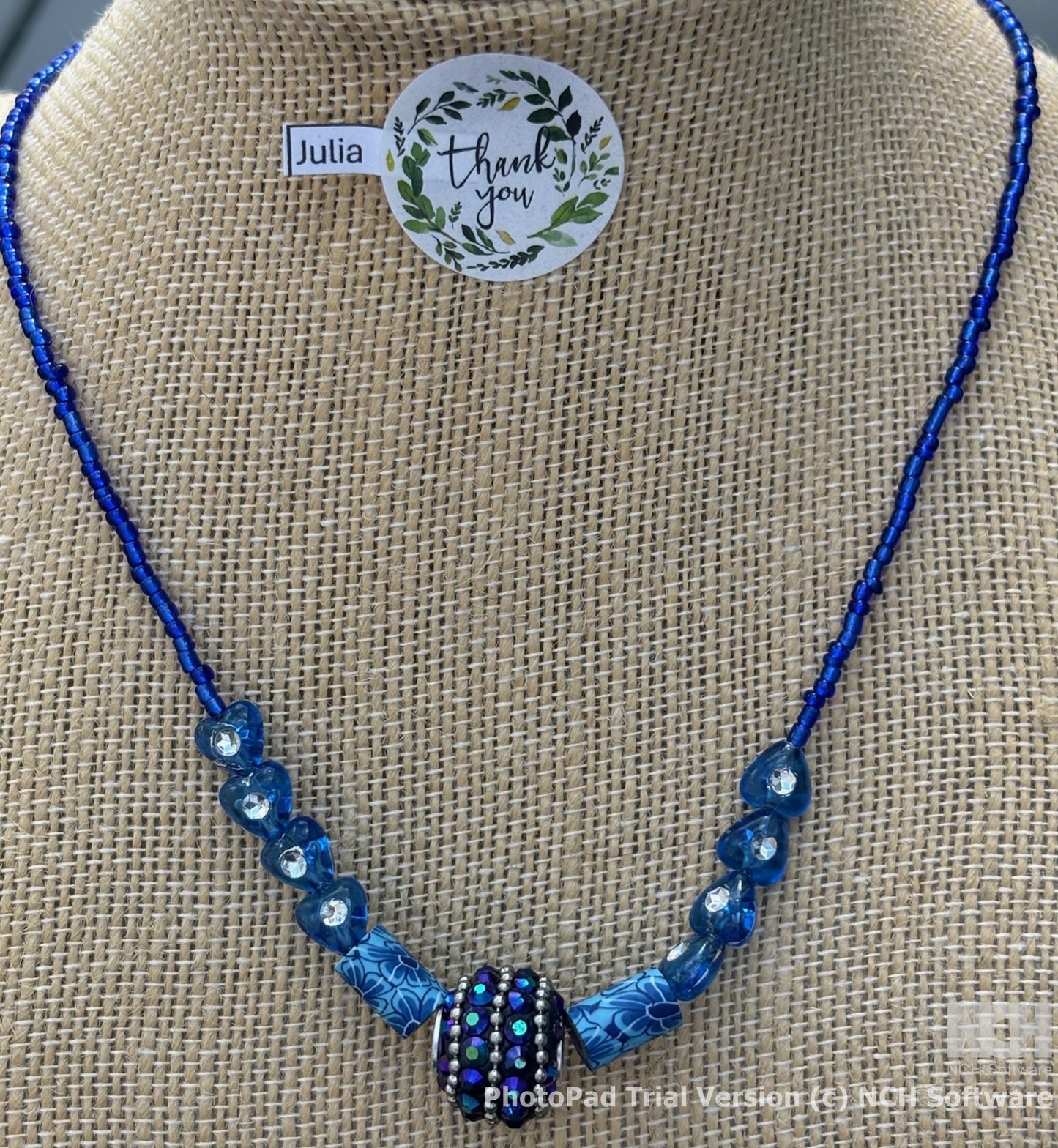 Julia - Sapphire Dreams Beaded the highlight of this necklace is the prominent pendant with intricate details  exquisite craftsmanship.