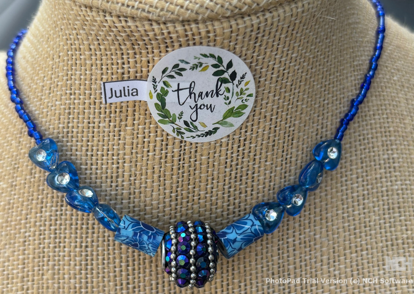 Julia - Sapphire Dreams Beaded the highlight of this necklace is the prominent pendant with intricate details  exquisite craftsmanship.