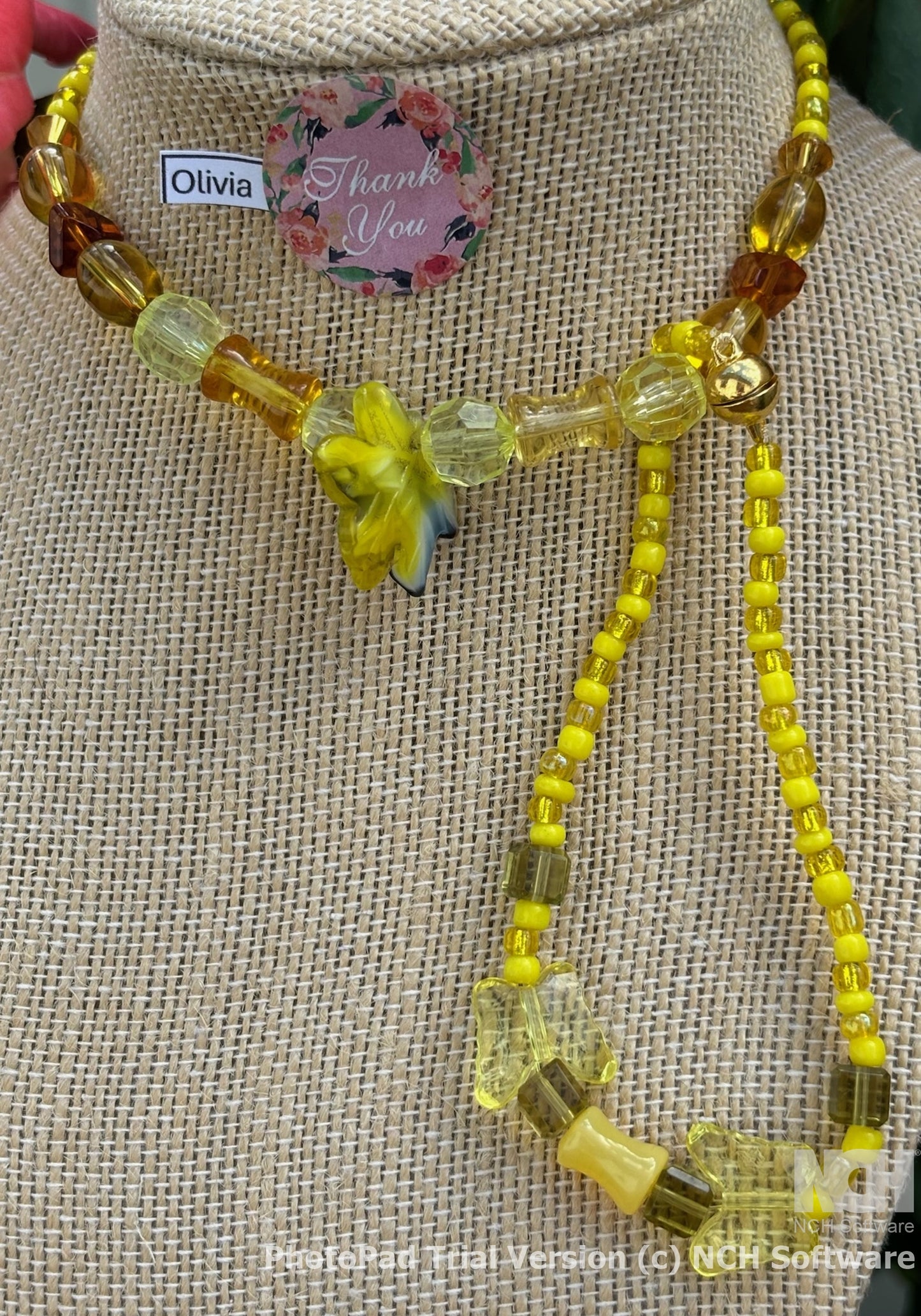 Olivia - Olivia - Sunny Daze Yellow Beaded Necklace with Flower Charm