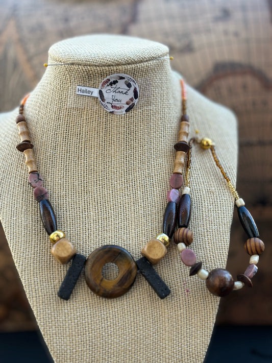 Hailey - Wanderlust Wonder, Earth Tones Beaded Necklace