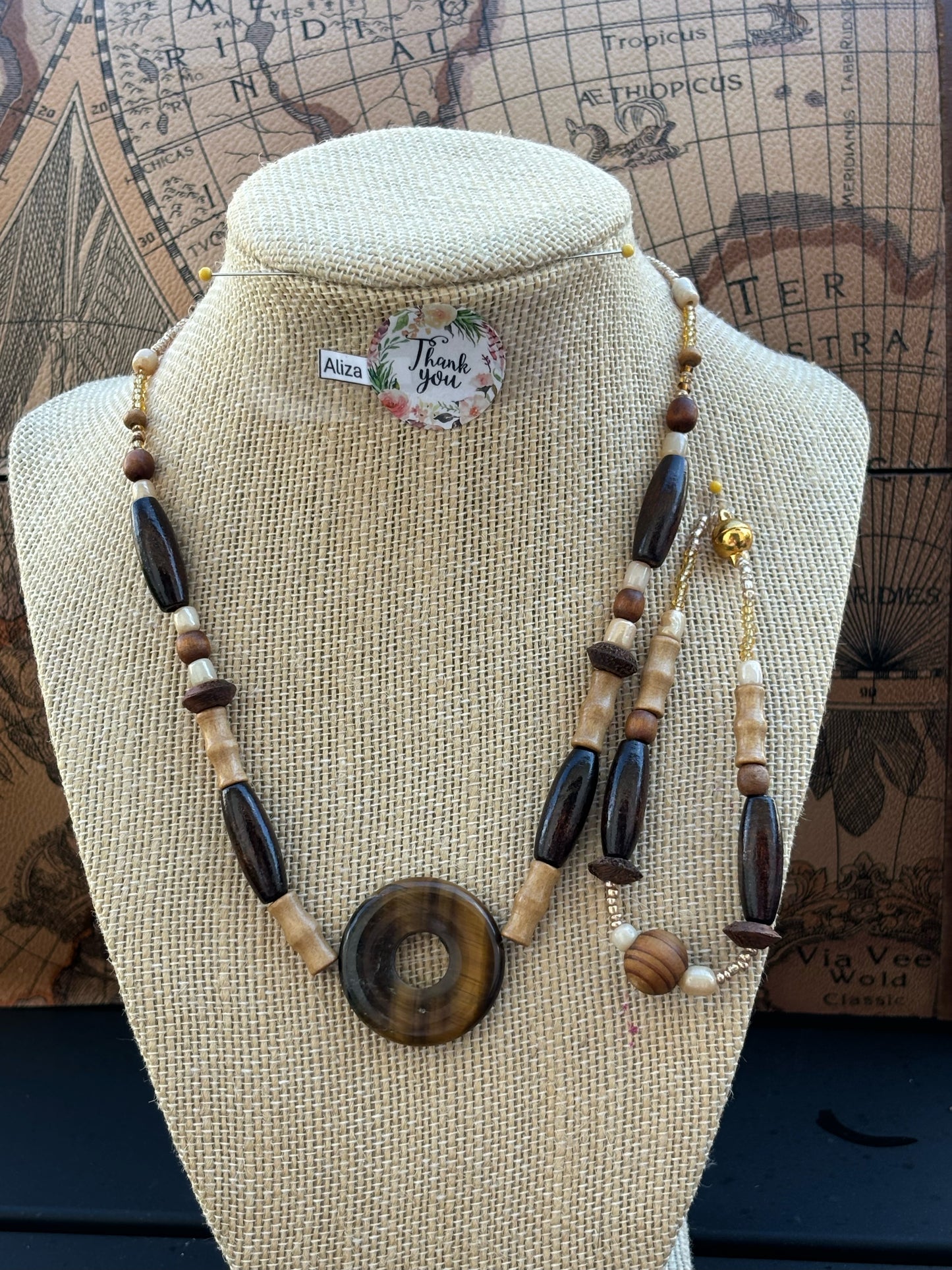 Aliza - Handcrafted Earthy Beaded Necklace and Bracelet with Magnetic Clasp